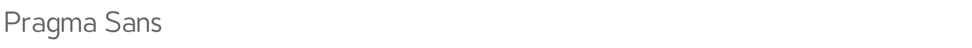 Sample characters Pragma Sans Font
